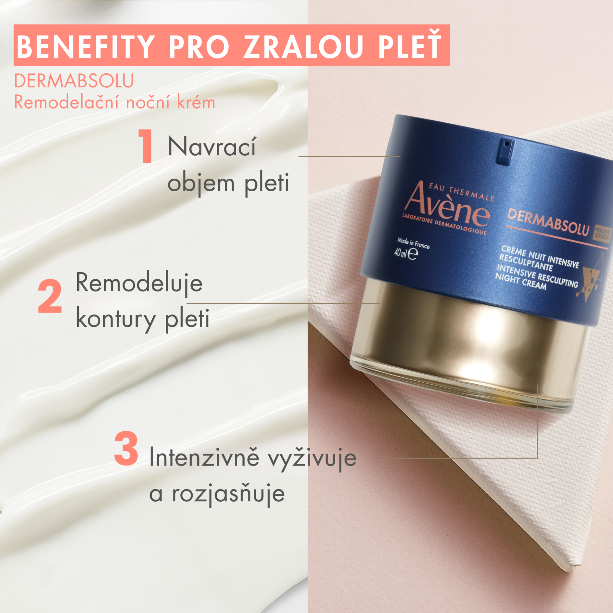 Avène DermAbsolu Intenzivní remodelační noční krém 40 ml