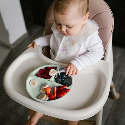 Baby Ono Talíř silikonový s přísavkou - sage 6m+