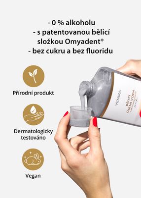 Venira bělicí ústní voda s aktivním uhlím, máta 500 ml
