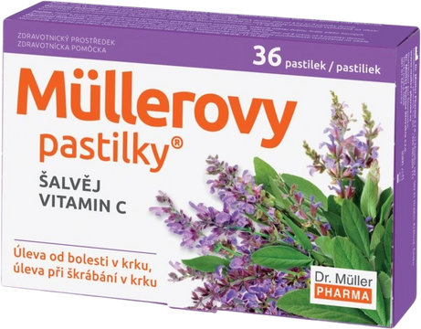 Dr.Muller Müllerovy pastilky šalvěj, vitamin C 36 ks