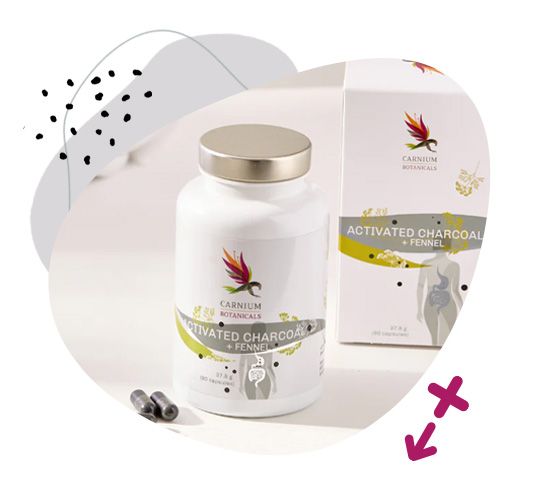 Aktivní uhlí, fenykl, Carnium Botanicals, zažívání, trávení, plynatost