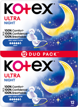 Kotex® UT Night double 12 ks