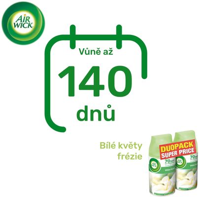 Airwick Náplň do automatického difuzéru Freshmatic DUO Bílé květy frézie 2ks 2 x 250 ml