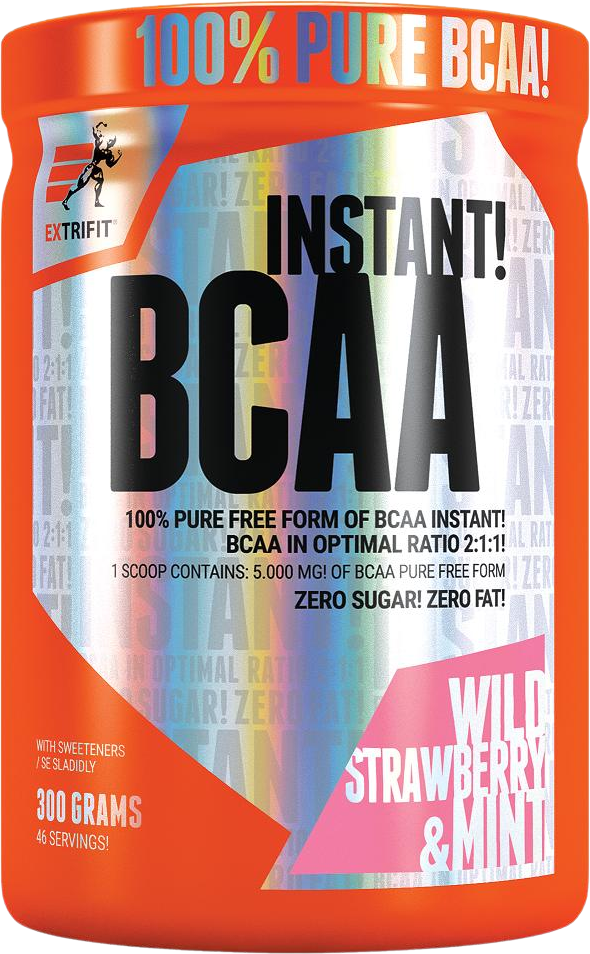Extrifit BCAA Instant divoká jahoda & mentol 300 g