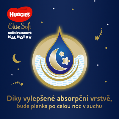 Huggies Elite Soft Pants OVN 5 Plenkové kalhotky 12-17 kg 17 ks
