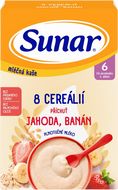 Sunar mléčná kaše s 8 cereáliemi jahoda, banán 210 g