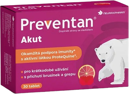 Preventan Akut s příchutí brusinek a grepu 30 tablet