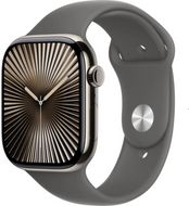 Apple Watch Series 10 Cellular 42mm Přírodní titan se skálově šedým sportovním řemínkem M/L