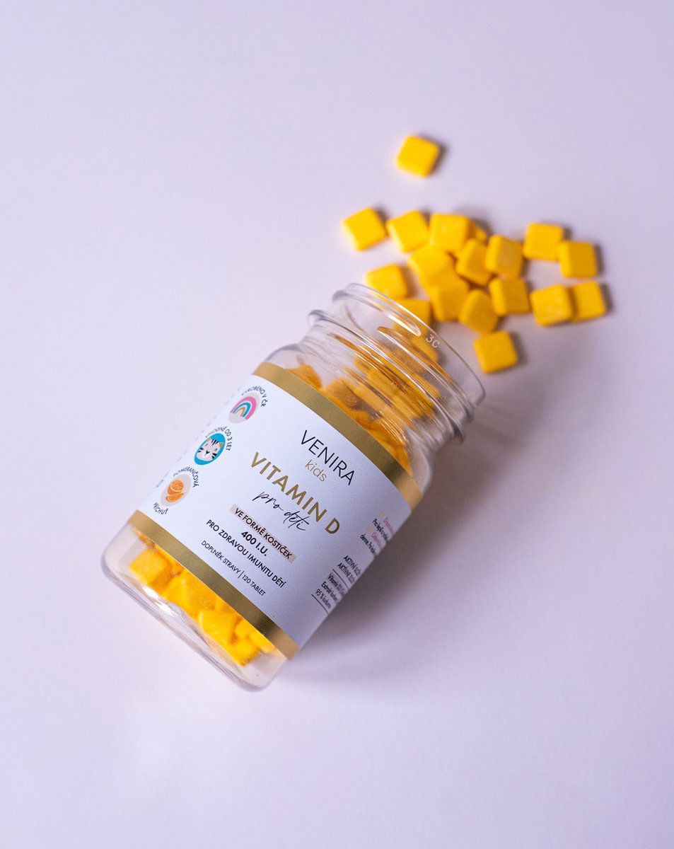 Venira vitamin D pro děti pomeranč 120 ks