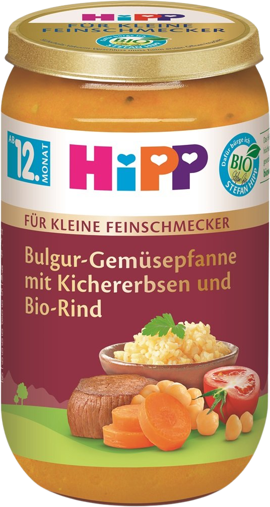 HiPP BIO "Malý Gurmán" Bulgur se zeleninou a cizrnou a hovězím masem 250 g