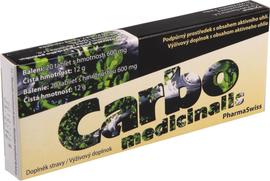Carbo medicinalis PharmaSwiss 20 tablet