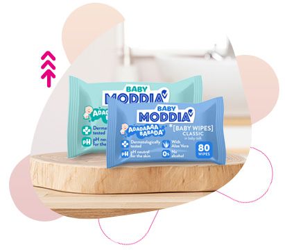 Moddia BABY, detské vlhčené obrúsky, prebaľovanie detí, dieťa