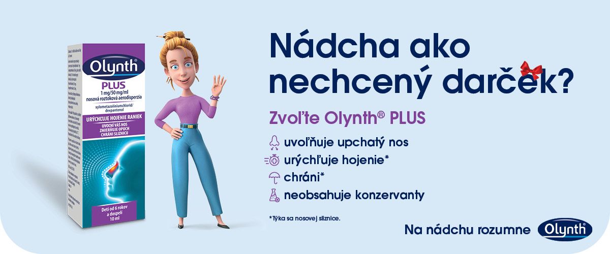 Olynth PLUS 1 mg/50 mg/ml nosová roztoková aerodisperzia na liečbu nádchy u dospelých a detí od 6 rokov