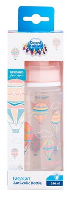 Canpol babies Láhev se širokým hrdlem V OBLACÍCH růžová 240ml 1 ks