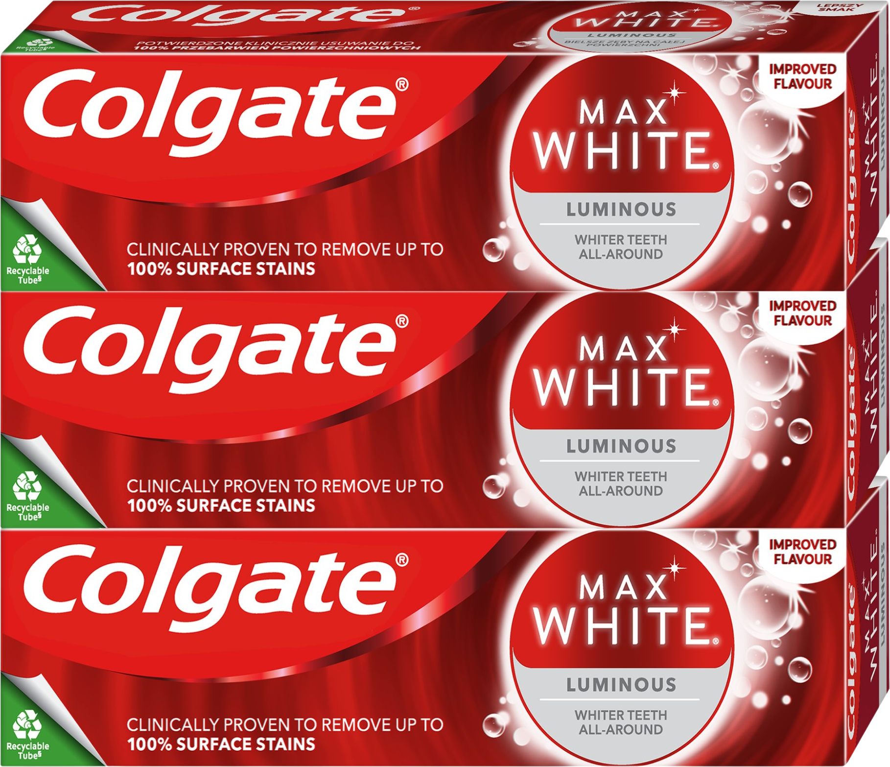Colgate Max White Luminous Zubní pasta 3 x 75 ml