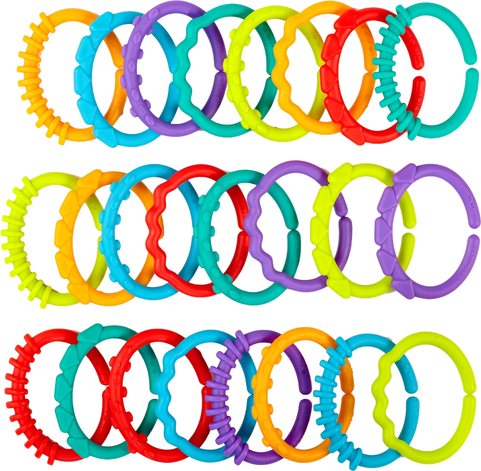 Bright Starts Kousátko - C kroužky 0m+ 24 ks