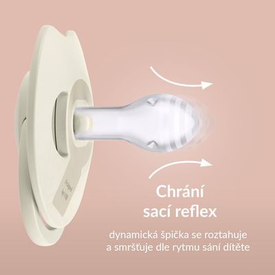 LOVI Dudlík silikonový dynamický PRIME 6-18m Nude/Blush 2 ks
