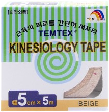 Temtex Kinesio tape classic, béžová tejpovací páska 5 cm x 5 m