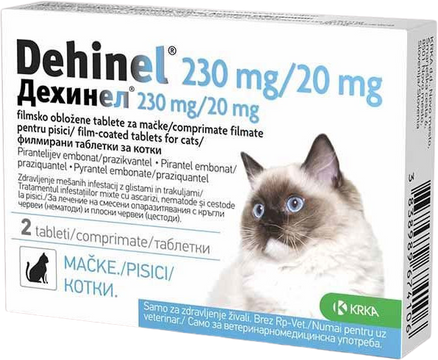 Dehinel 230 mg/20 mg pro kočky tablety 2 ks