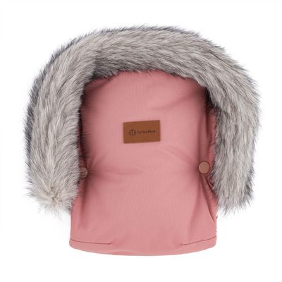 Petite&Mars Set zimní fusak Comfy 4v1 + rukavice na kočárek Furry Old Rose