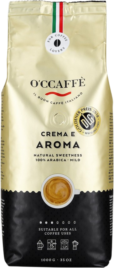 O'CCAFFÉ Zrnková káva Crema a Aroma (100% Arabica) 1 x 1 kg