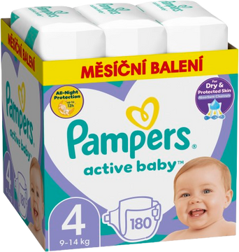 Pampers Active Baby plenky vel. 4, 9-14 kg, 180 ks