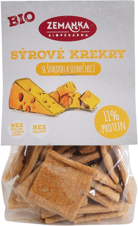 Zemanka Biopekárna  BIO Sýrové krekry se špaldou a slunečnicí 100 g