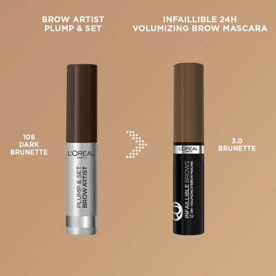 L'Oréal Paris Volumizing mascara 3.0 Brunette gel na obočí, 5 ml