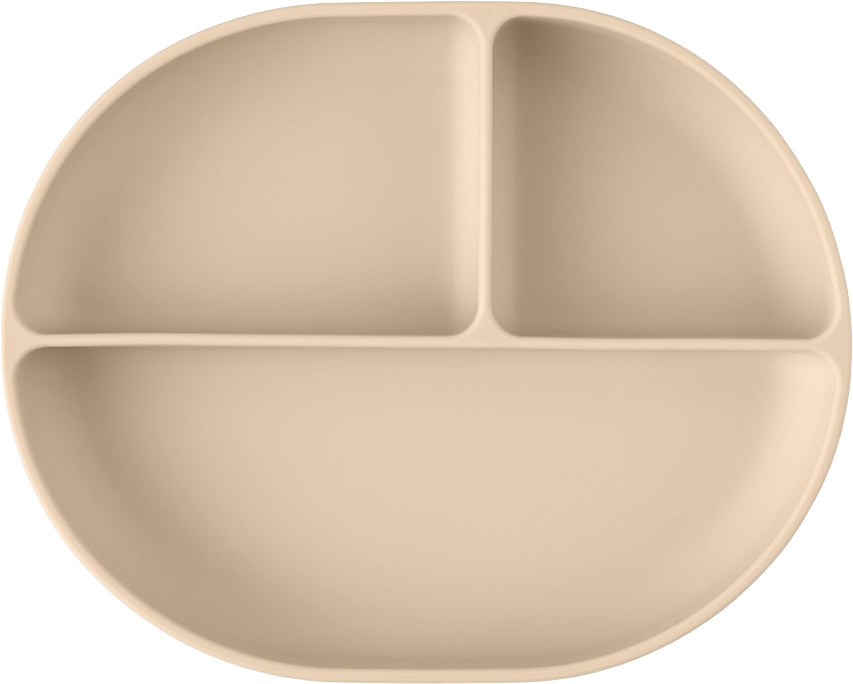 Petite&Mars Talířek silikonový dělící oválný Take&Match Desert Sand 6m+