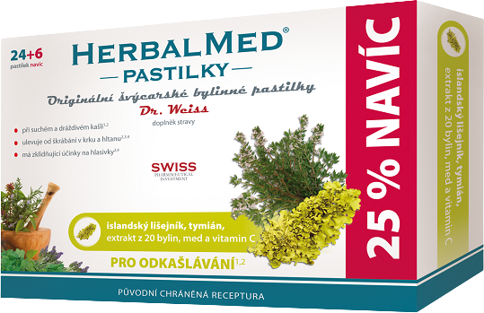Dr.Weiss HerbalMed Islandský lišejník + tymián 30 pastilek