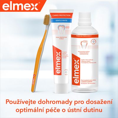 Elmex Caries Protection Gentle White zubní pasta proti zubnímu kazu triopack 3 x 75 ml