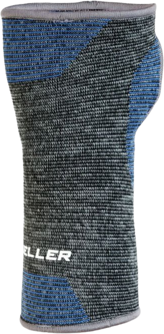 Mueller 4-Way Stretch Premium Knit Wrist Support, bandáž na zápěstí, S/M