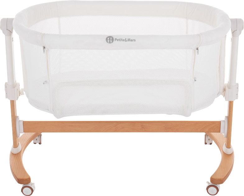 Petite&Mars Postýlka dětská polohovatelná s funkcí kolébky Glory 2v1 Ivory Cream