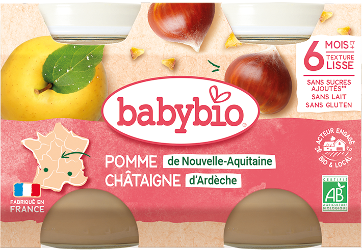 Babybio jablko s kaštanovým pyré 2 x 130 g