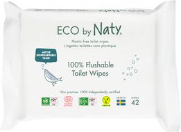 Eco by Naty Vlhčené splachovatelné ubrousky s funkcí toaletního papíru ECO bez vůně 42 ks