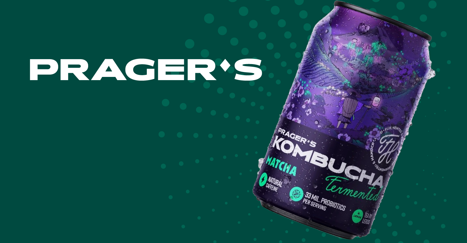 Prager's Kombucha Matcha 330 ml