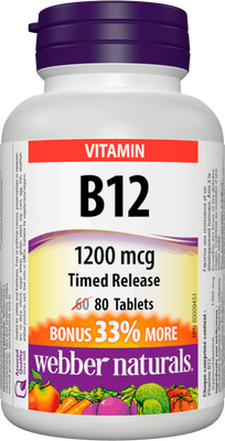 Webber Naturals Vitamín B12 1200 mcg 80 tablet