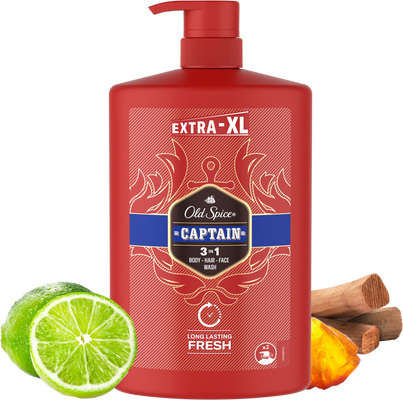 Old Spice Captain Sprchový gel a šampon pro muže s tóny santalového dřeva a citrusů 1000 ml