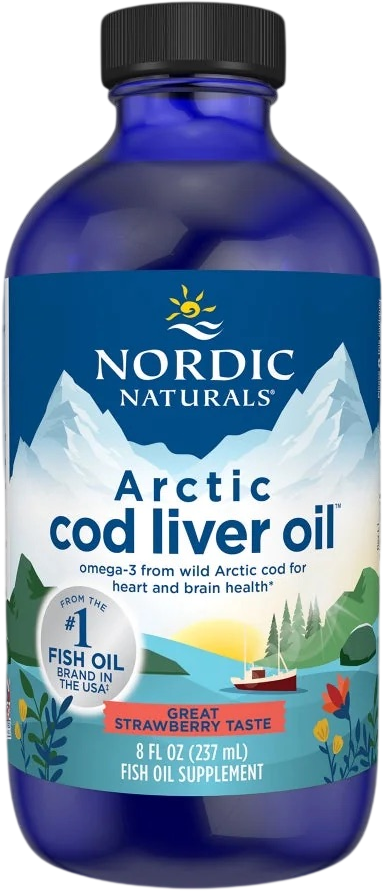 Nordic Naturals Olej z jater arktické tresky 1060 mg jahoda 237 ml
