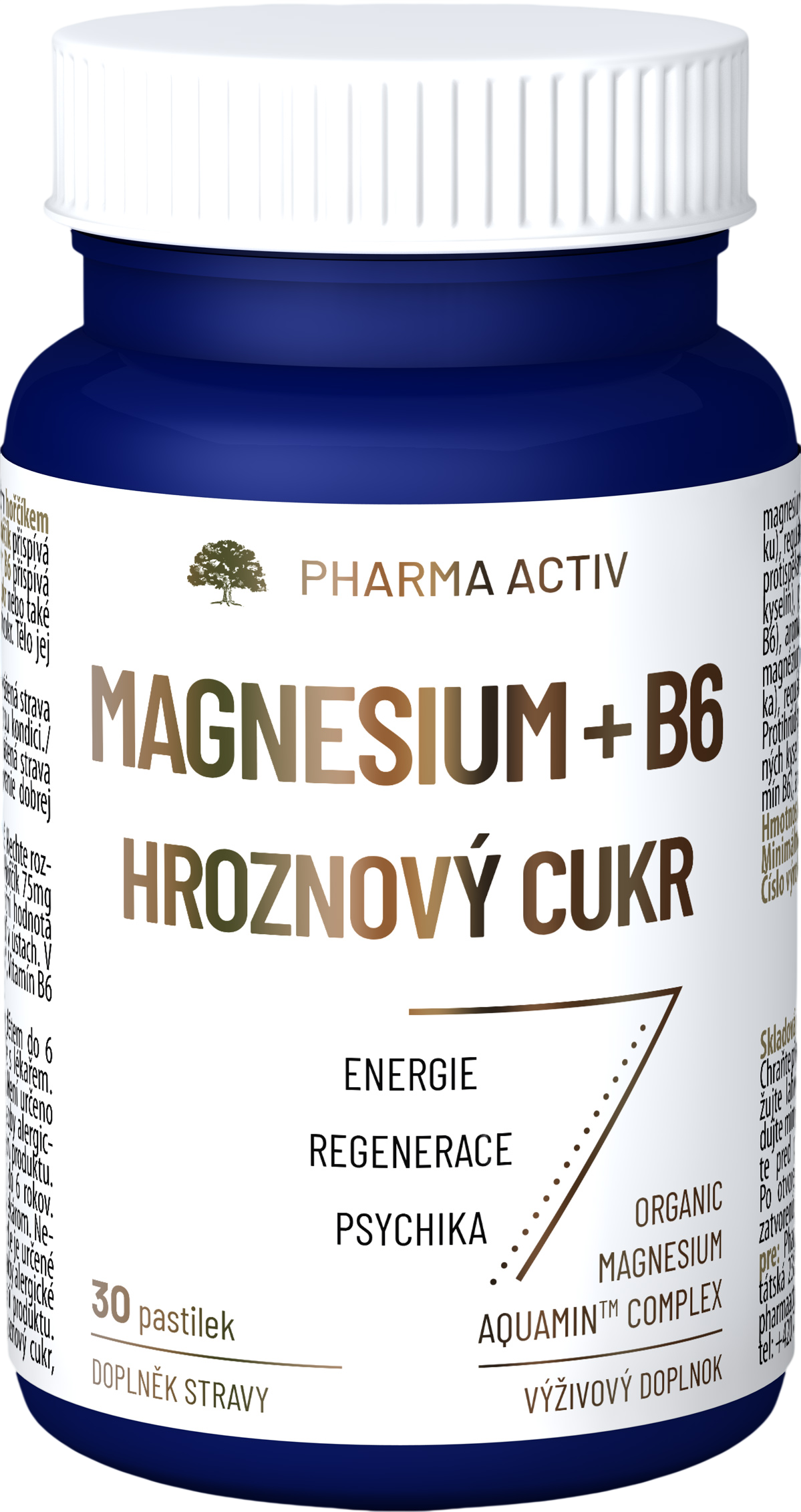 Pharma Activ Magnesium + B6 hroznový cukr 30 pastilek
