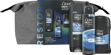 Dove Men+Care CleanComfort kozmetikai táska férfiaknak 4 db