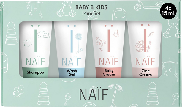 NAÏF Kosmetická cestovní souprava pro děti a miminka 4 x 15 ml