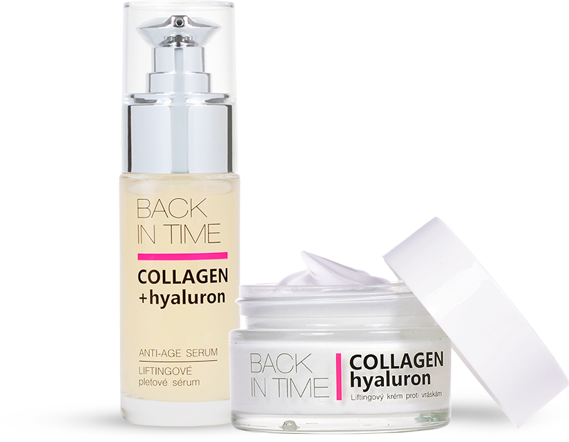 Vivaco Dárkové balení COLLAGEN + hyaluron VIVADERM - pleťový krém 50ml + pleťové sérum 30ml