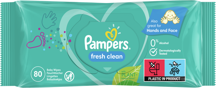 Pampers Fresh Clean XXL Vlhčené ubrousky 6 x 80 ks