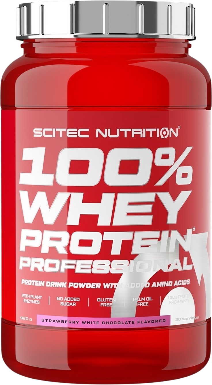 SciTec Nutrition 100% Whey Protein Professional jahoda/bílá čokoláda 920 g