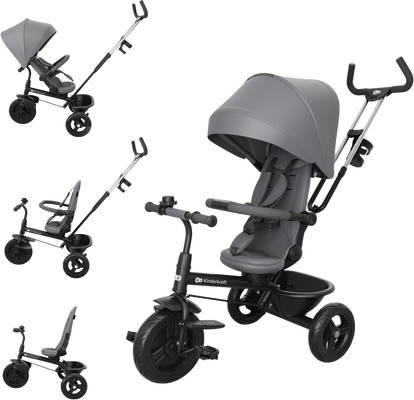 Kinderkraft Tříkolka Aston 2 Plus Grey, 9m+