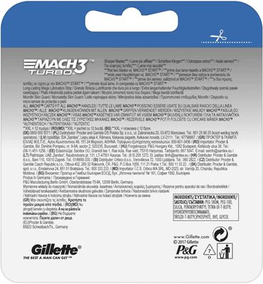 Gillette Mach3 Turbo náhradní hlavice 12 ks