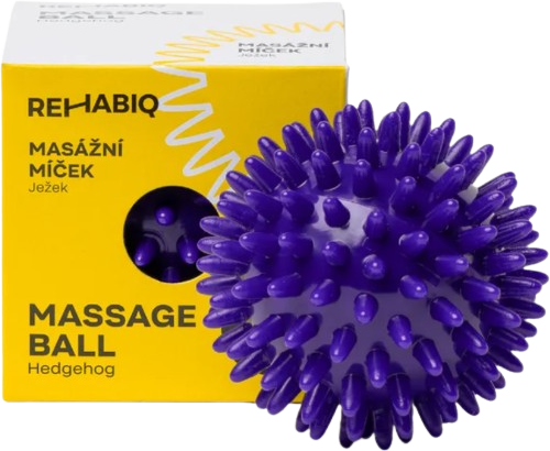 Rehabiq Masážní míček ježek, fialový 7 cm