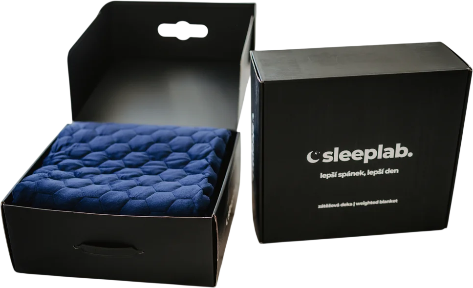 SleepLab Cool & Warm Blue zátěžová deka 140 × 200 cm, 4 kg
