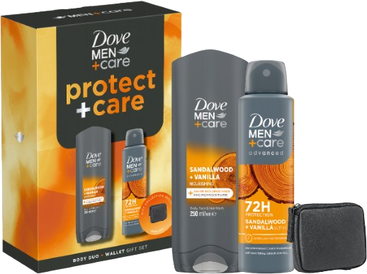 Dove Men + care dárková sada tělové péče Sandalwood and Vanilla